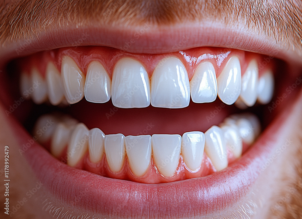 Fototapeta premium Close-up of Human Teeth and Gums