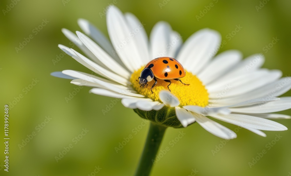 Ladybug on a white daisy flower Ladybug on a white daisy flower