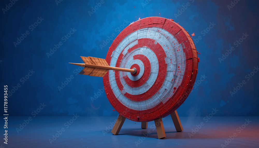 Target Stand with Arrow on a Blue Background
Target Stand with Arrow on a Blue Background