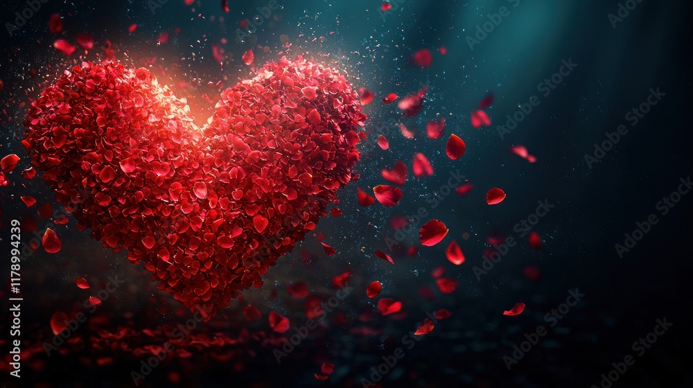 A Heart of Roses: A Romantic Valentine's Day Image A Heart of Roses: A Romantic Valentine's Day Image