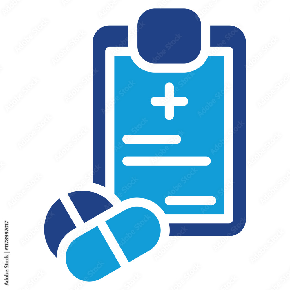 Prescription Icon Dual Tone Color Prescription Icon Dual Tone Color