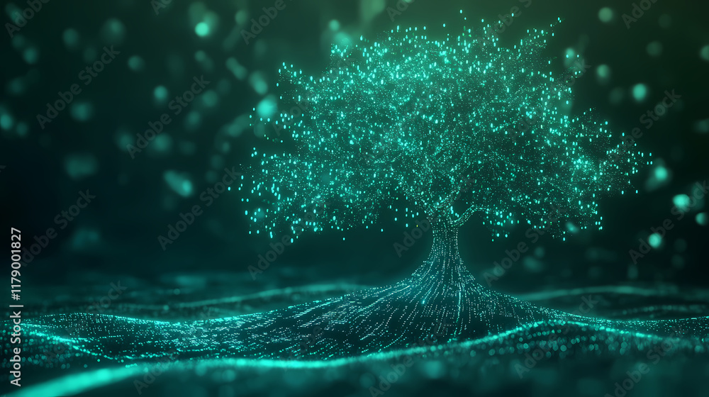 Tree of life glowing with energy