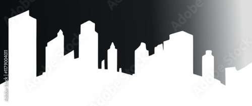 cityscape skyline, tower silhouette vetctor pattern
