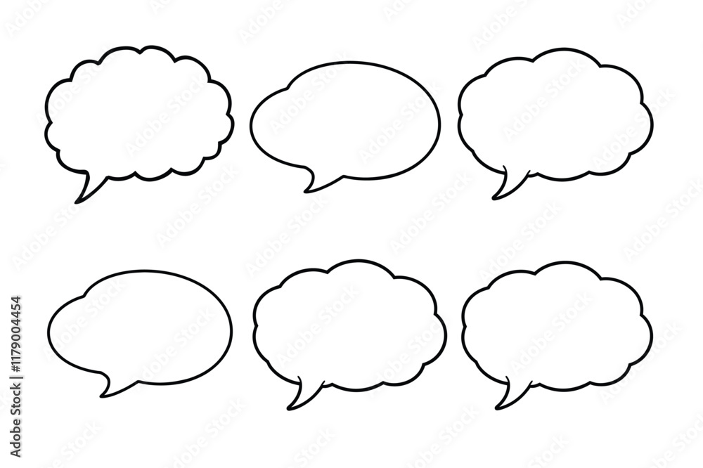 Hand drawn speech bubble on white background Hand drawn speech bubble on white background