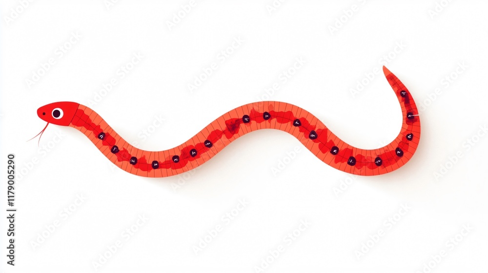 Naklejka premium A Red Snake Slithering: A Captivating Close-Up