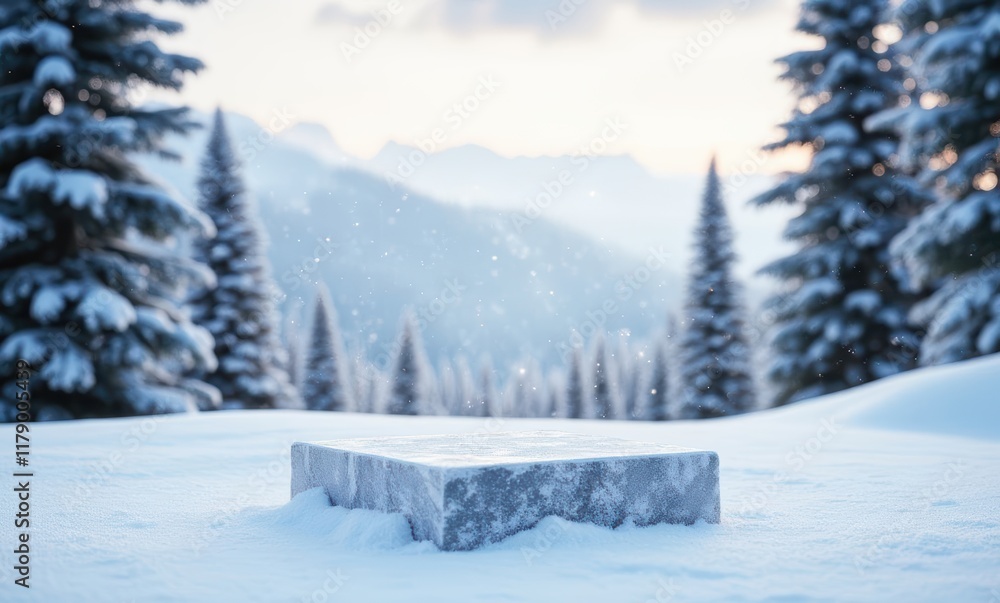 Serene snow-covered landscape in winter. Serene snow-covered landscape in winter.