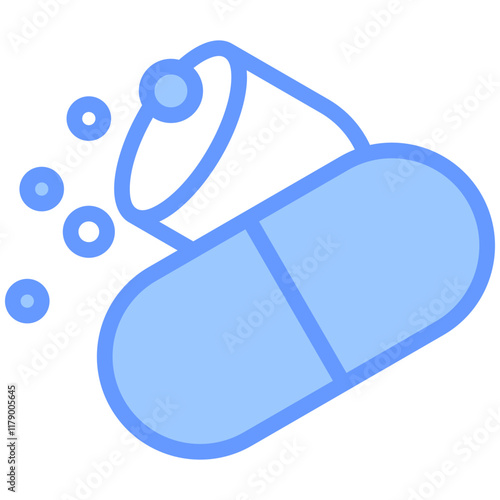 Capsule Icon Outline Blue