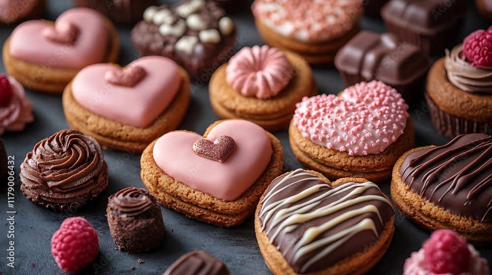 Group of Heart Shaped Cookies for Valentine Day
Group of Heart Shaped Cookies for Valentine Day