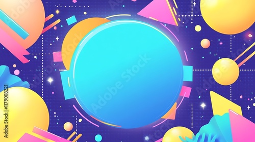 Wallpaper Mural Abstract Colorful Shapes Design With Central Circle Torontodigital.ca