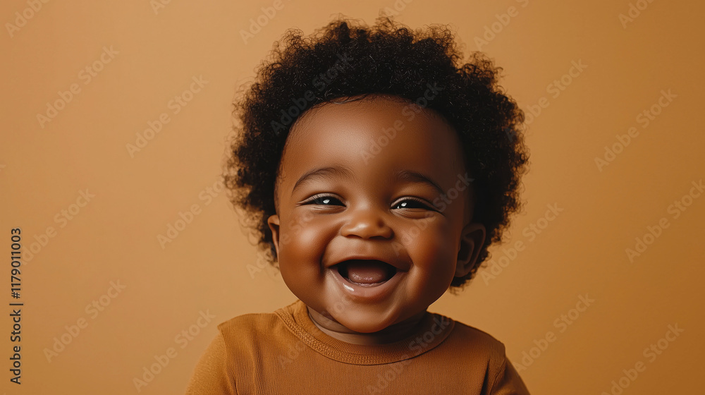 Studio Shot of a Black Baby with Styled Natural Hair Studio Shot of a Black Baby with Styled Natural Hair