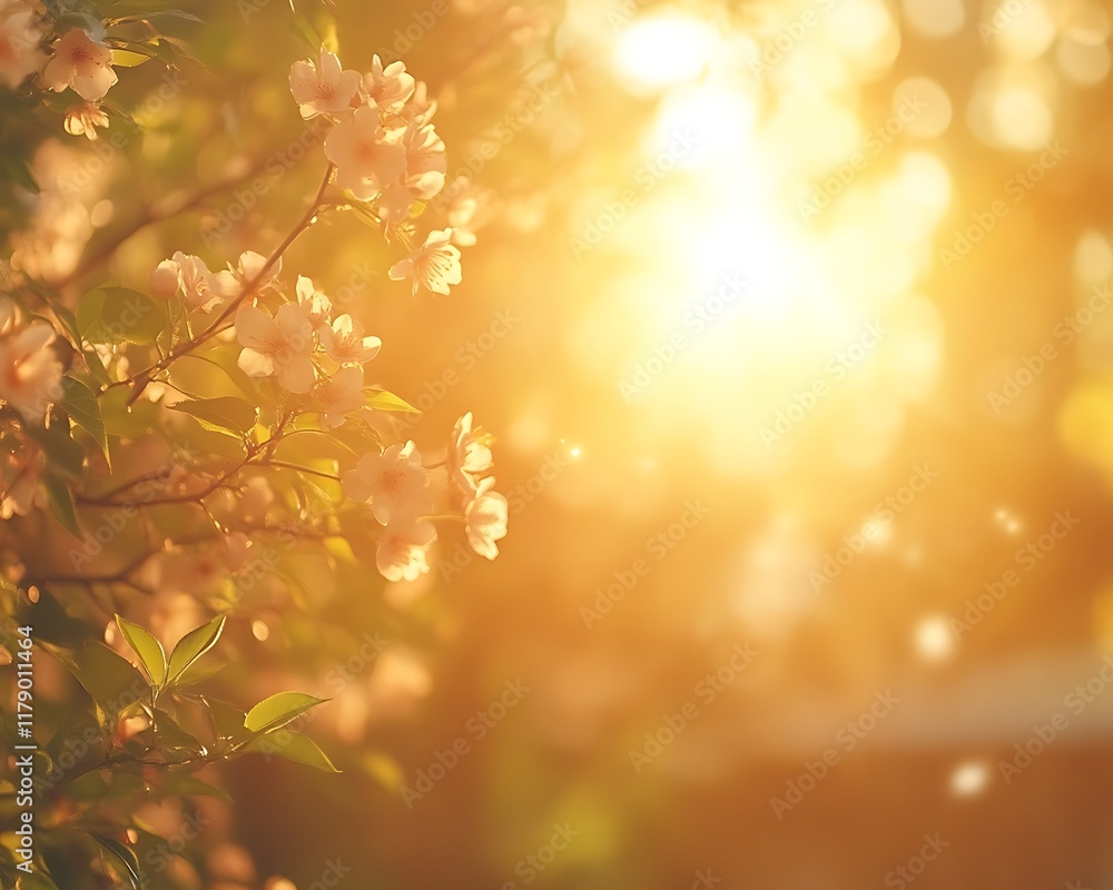 Obraz premium Sunlit spring blossoms.