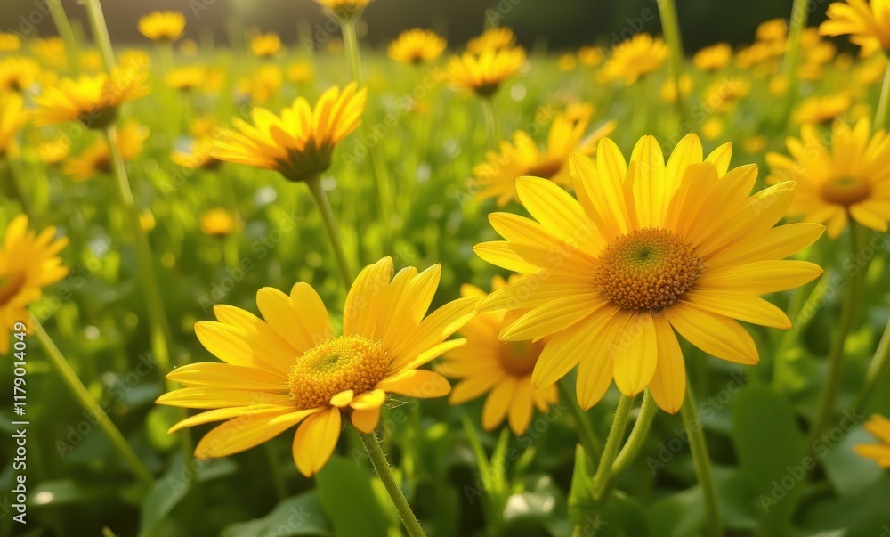 Vibrant yellow daisies in a sunny field Vibrant yellow daisies in a sunny field