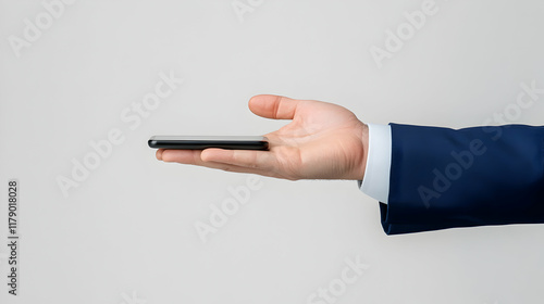 A hand with a smartphone mockup photo