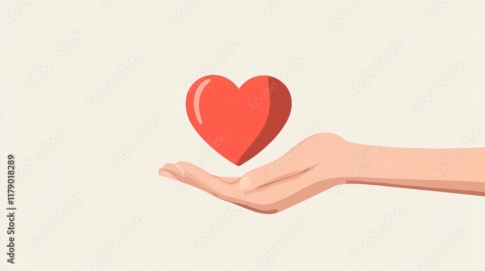 A Hand Holding a Heart: A Symbol of Love, Care, and Affection A Hand Holding a Heart: A Symbol of Love, Care, and Affection