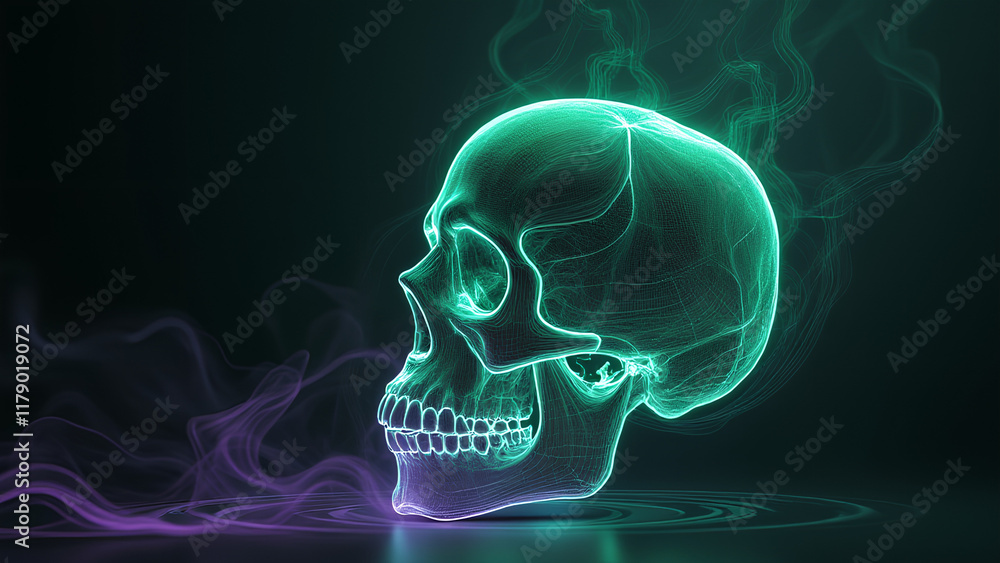 A Light Trail Biomorphic Fusion of a Skull A Light Trail Biomorphic Fusion of a Skull