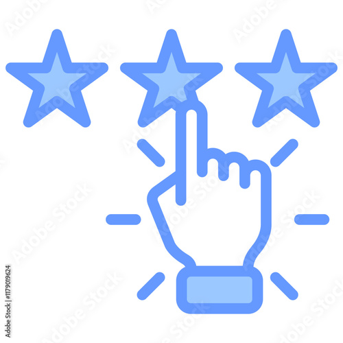 Rating Scale Icon Outline Blue