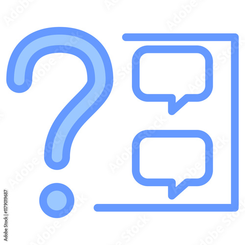 Closed Ended Icon Outline Blue