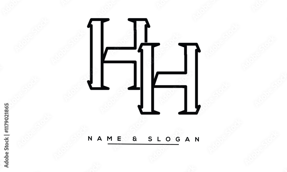 HH Abstract Letters Logo Monogram HH Abstract Letters Logo Monogram