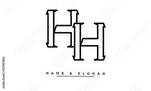 Tableau sur toile HH Abstract Letters Logo Monogram