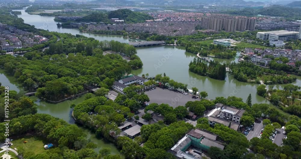 Aerial photography of Jianhu Lake in Shaoxing City, Zhejiang Province Aerial photography of Jianhu Lake in Shaoxing City, Zhejiang Province