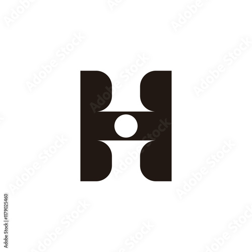 letter ht abstract simple geometric logo vector