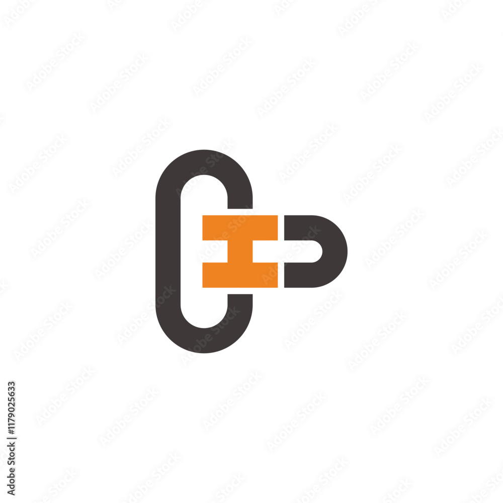 Obraz premium letter ch simple chain geometric unique logo vector