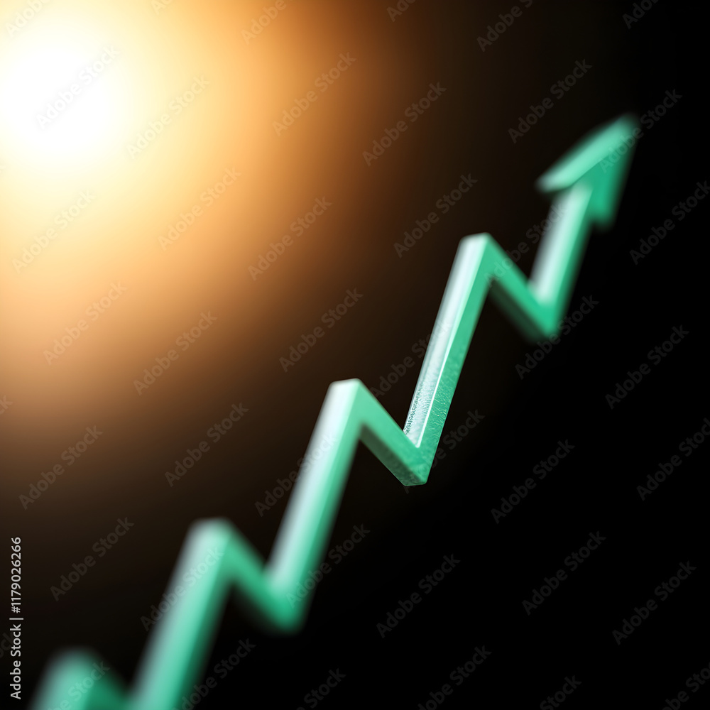 Abstract representation of a rising financial trend Abstract representation of a rising financial trend