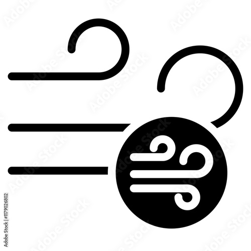 Wind Icon Black Solid