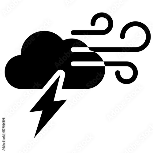 Storm Icon Black Solid