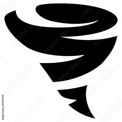 Tornado Icon Black Solid