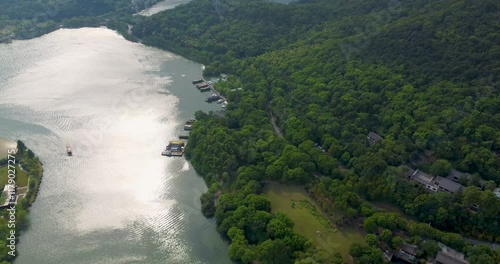 Hangzhou, Zhejiang Province - Aerial photography of Xianghu Bamboo Dock photo