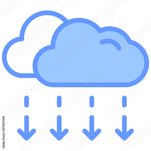 Precipitation Icon Outline Blue