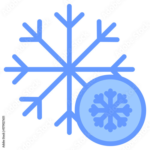 Snow Icon Outline Blue