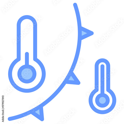Cold Front Icon Outline Blue