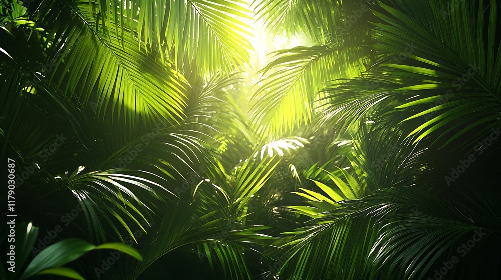 Fototapeta premium Exploring lush greenery in a tropical jungle nature photography