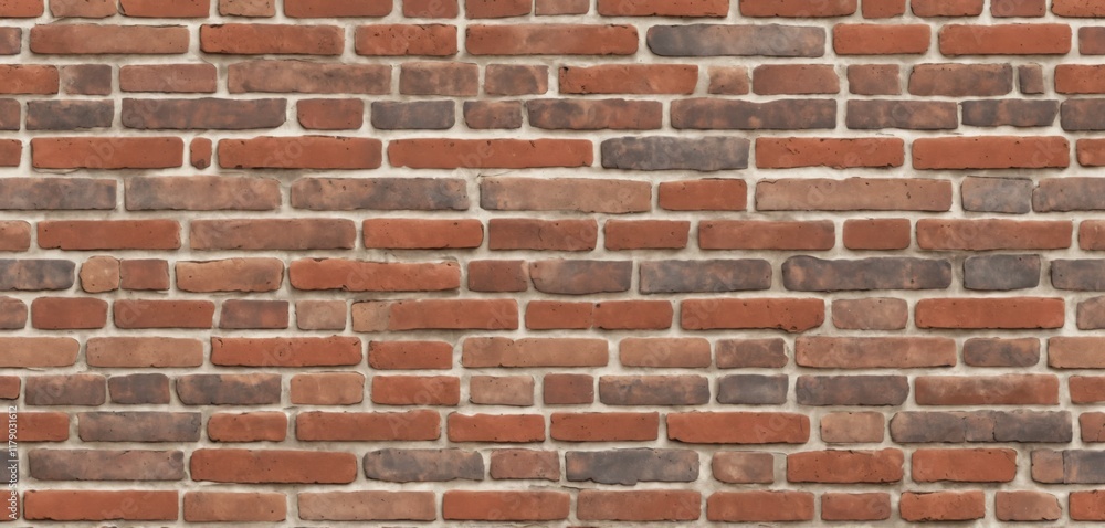 Rustic red brick wall with faded and uneven colors, showcasing natural imperfections for a seamless texture background.
Rustic red brick wall with faded and uneven colors, showcasing natural imperfections for a seamless texture background.
