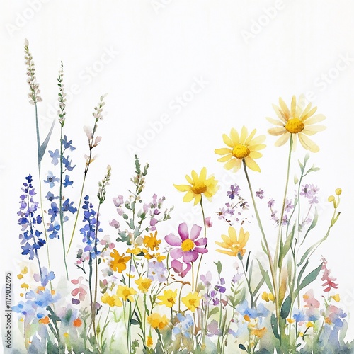 Wallpaper Mural Vibrant Watercolor Wildflower Painting Torontodigital.ca