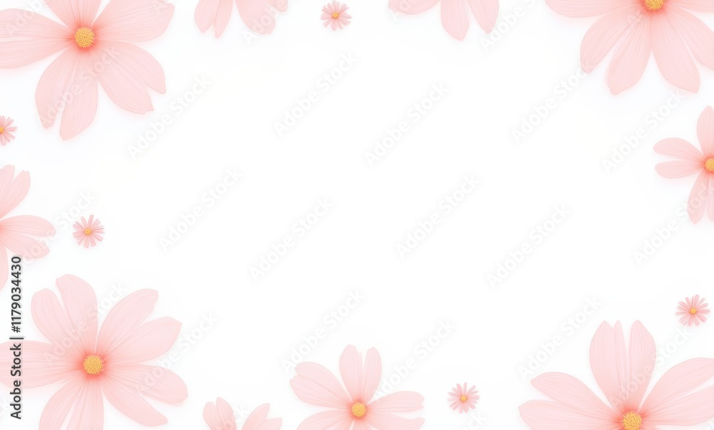 Delicate pink flowers on a white background Delicate pink flowers on a white background