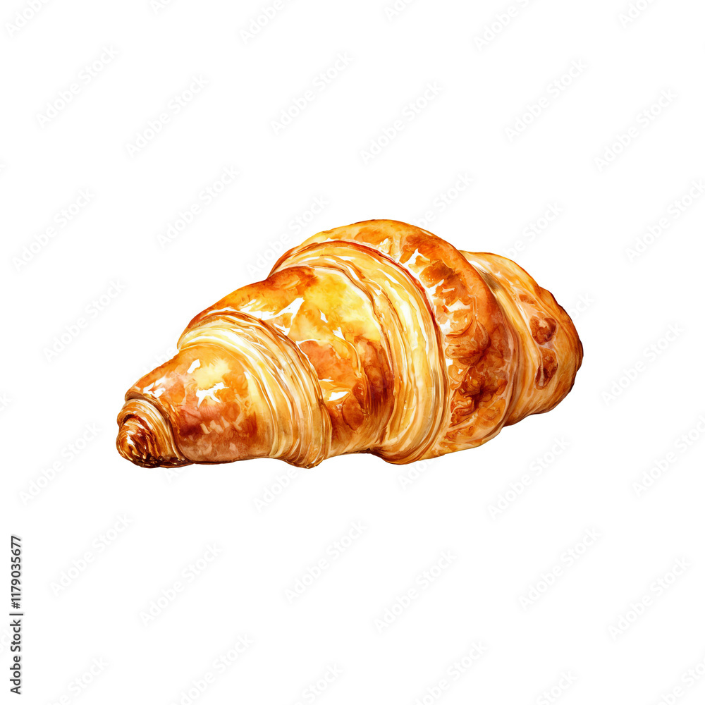 Golden Croissant: A freshly baked croissant, golden brown and flaky, perfect for a morning treat or a delicious snack. Golden Croissant: A freshly baked croissant, golden brown and flaky, perfect for a morning treat or a delicious snack.
