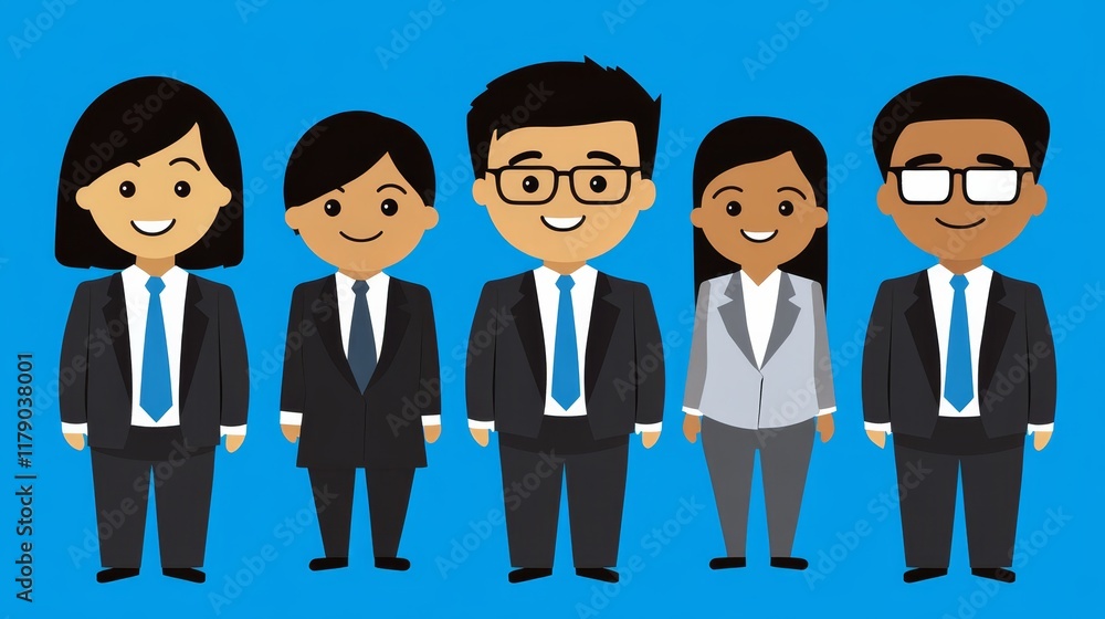 Professional business team in suits and ties collaborating on a project Professional business team in suits and ties collaborating on a project