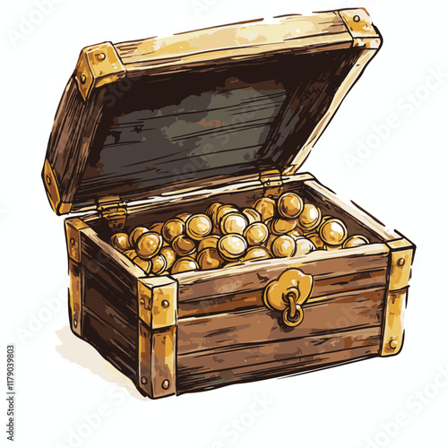 treasure chest with gold coins