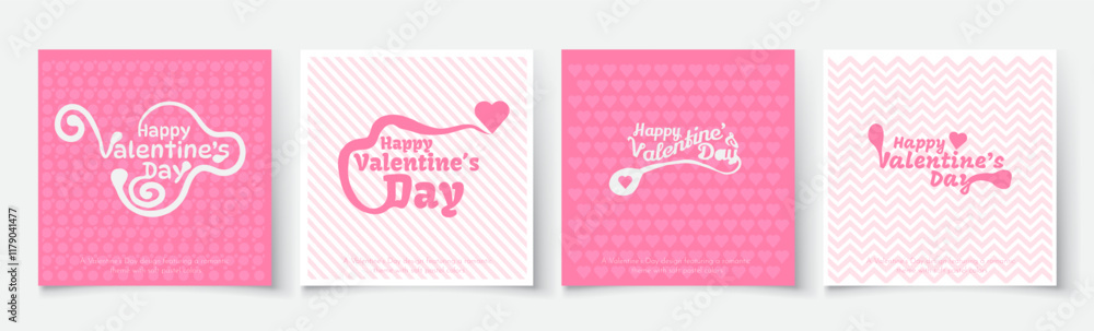 Set of Valentine's Day lettering card for poster, card, invitation, flyer, cover, banner, sale, brochure and other graphic design.