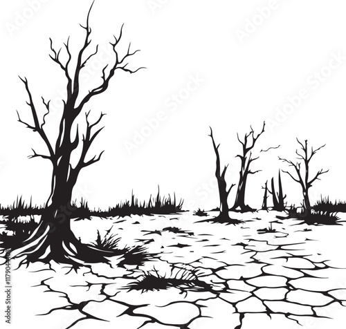 illustration of drought disaster