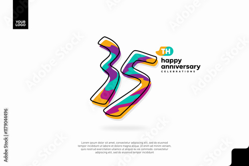 Number 35 logo icon design, 35th birthday logo number, anniversary 35