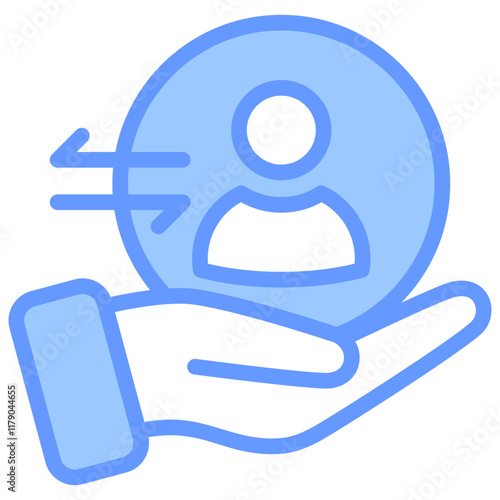 Delegation Icon Outline Blue