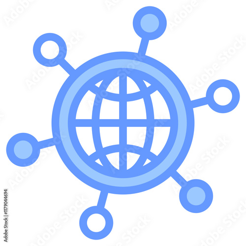 Networking Icon Outline Blue