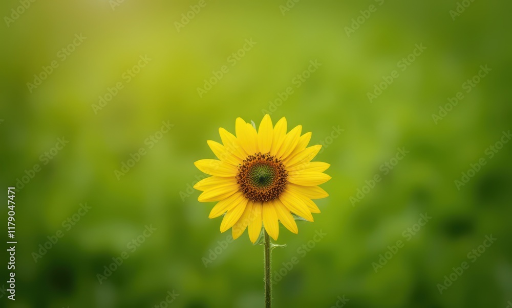 Bright sunflower against a green backdrop Bright sunflower against a green backdrop