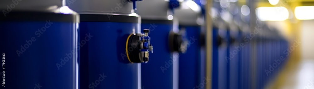 A row of blue lockers, neat and organized storage units for personal belongings A row of blue lockers, neat and organized storage units for personal belongings