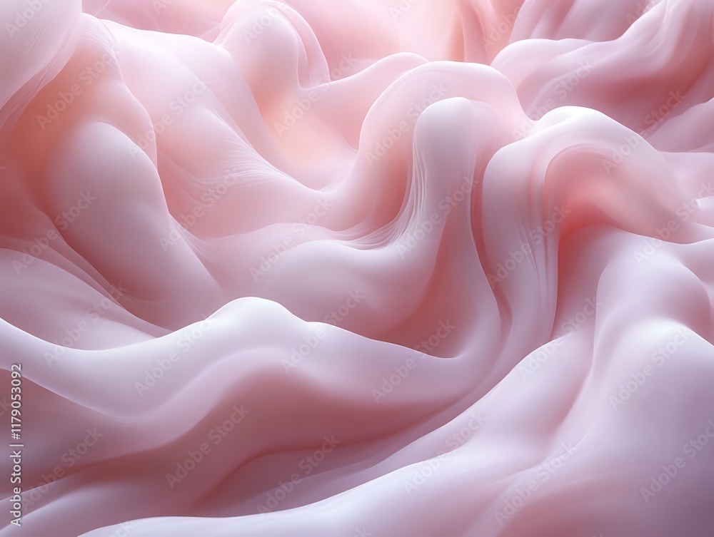 Obraz premium Abstract pink fabric waves, soft folds, gentle curves.