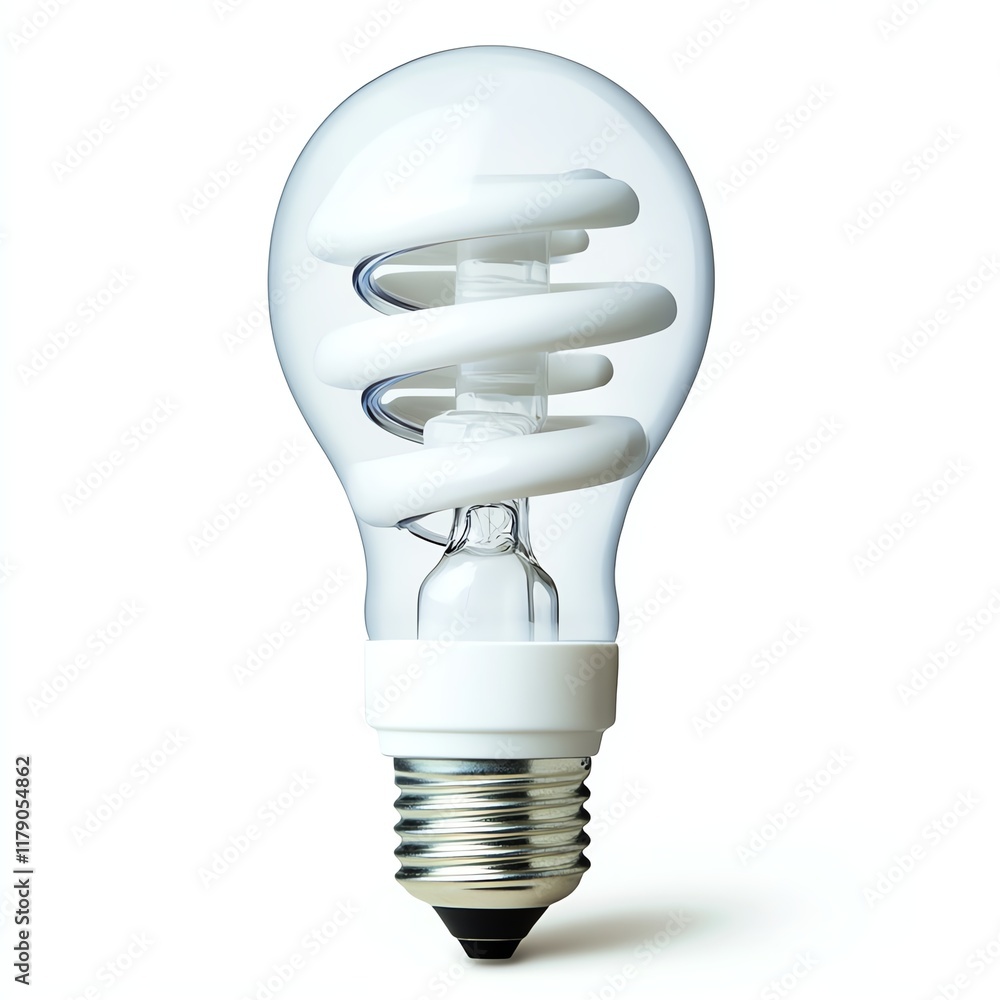 Energy-efficient spiral light bulb on a white isolated background. Energy-efficient spiral light bulb on a white isolated background.